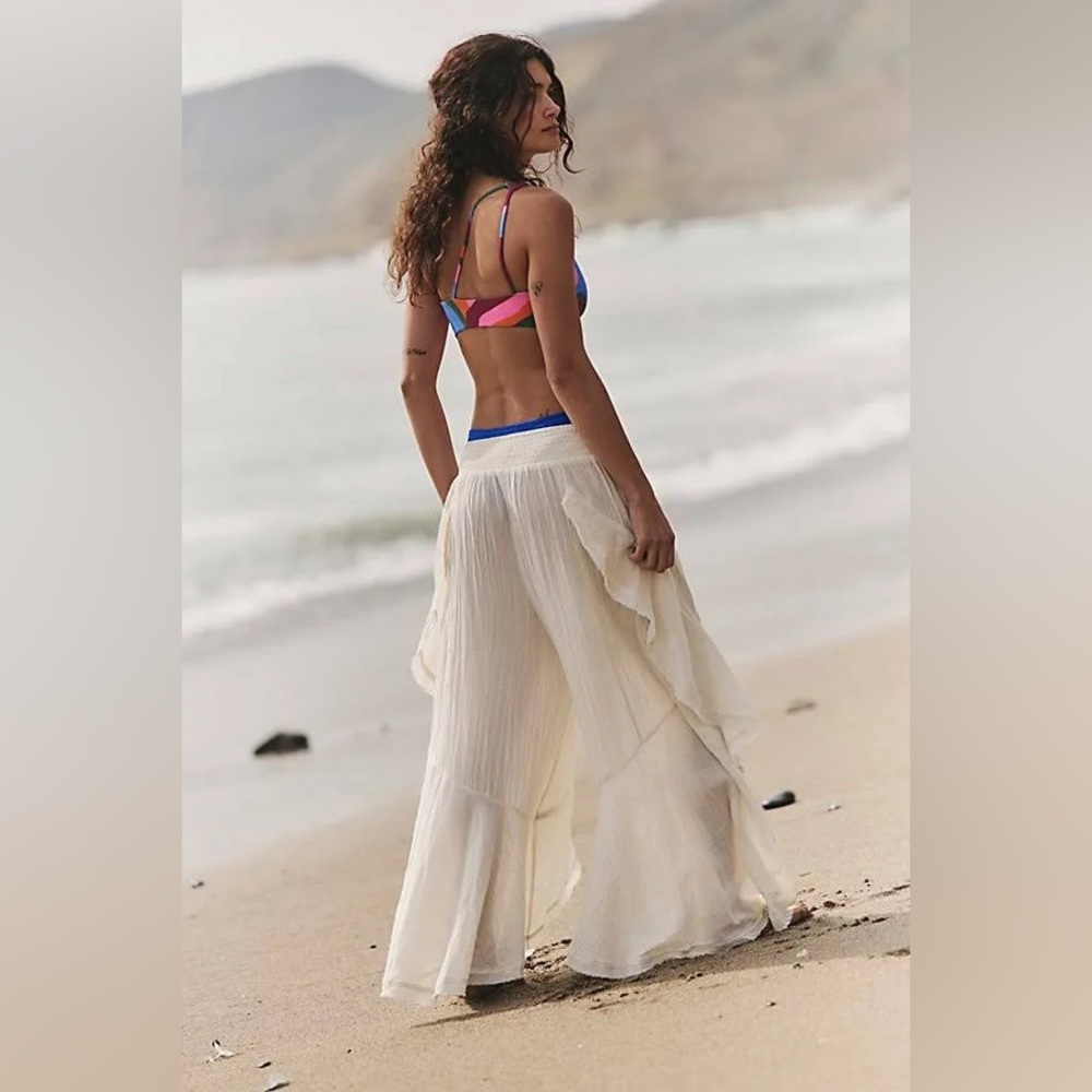 Free People Songs Of Summer Pants - Ivory - NWT - Size M - Picture 3 of 8